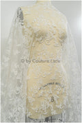 Romantischer Braut Spitzenstoff Off-White/ Braut Spitzenstoff/ Blumenspitze für Brautkleider/ Brautspitze// L20-007NC