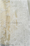 Romantischer Braut Spitzenstoff Off-White/ Braut Spitzenstoff/ Blumenspitze für Brautkleider/ Brautspitze// L20-007NC