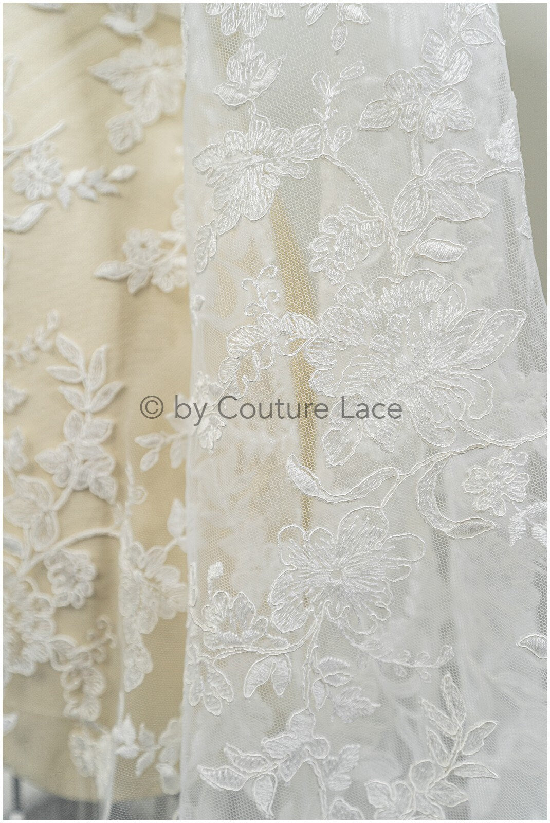Romantischer Braut Spitzenstoff Off-White/ Braut Spitzenstoff/ Blumenspitze für Brautkleider/ Brautspitze// L20-007NC