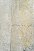 Romantischer Braut Spitzenstoff Off-White/ Blumen Spitzenstoff/ Blumenspitze/ Brautspitze Stoff// L20-070C
