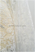 Romantischer Braut Spitzenstoff Off-White/ Blumen Spitzenstoff/ Blumenspitze/ Brautspitze Stoff// L20-070C