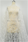 Romantischer Braut Spitzenstoff Off-White/ Braut Spitzenstoff/ Blumenspitze für Brautkleider/ Brautspitze// L20-007NC
