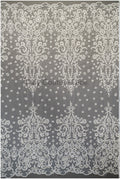 Berta Bridal Spitzenstoff, Brautspitze mit Perlen und Pailletten, verzierte Blumenspitze, Berta Braut Hochzeitsspitze// L19-302