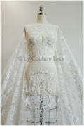 Ornament Spitze Off-White/ französischer Spitzenstoff/ bestickter Braut Spitzenstoff// L19-271