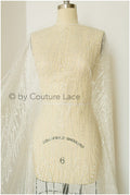 Glitter tulle/ Off-white diamond geometric glitter fabric/ Glitter tulle fabric/ Glitter lace// R-016