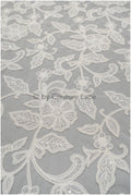 Spitzenstoff mit floralem Muster/ Designer Couture Spitze Off-White/ Spitzenstoff mit Perlen & Pailletten// L20-013