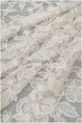 Spitzenstoff mit floralem Muster/ Designer Couture Spitze Off-White/ Spitzenstoff mit Perlen & Pailletten// L20-013