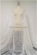 Artdeco Braut Spitzenstoff Off-White/ Pailletten Spitzenstoff für Brautkleider/ Pailletten Netzstoff// L20-333