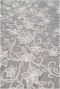 Perlen 3D Spitzenstoff, Couture Spitzenstoff mit 3D Blüten, Pronovias Spitzenstoff, floraler Spitzenstoff mit 3D Blüten// L20-335