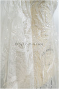 Perlen Spitzenstoff, Couture Spitzenstoff, schwere Hochzeitsspitze, gestreifter Spitzenstoff mit Perlen, moderner gestreifter Spitzenstoff// L20-345