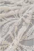 Beaded lace fabric ivory/ couture lace fabric with beads/ beaded crochet wedding lace/ bridal lace fabric with beads/ striped lace fabric// L20-346