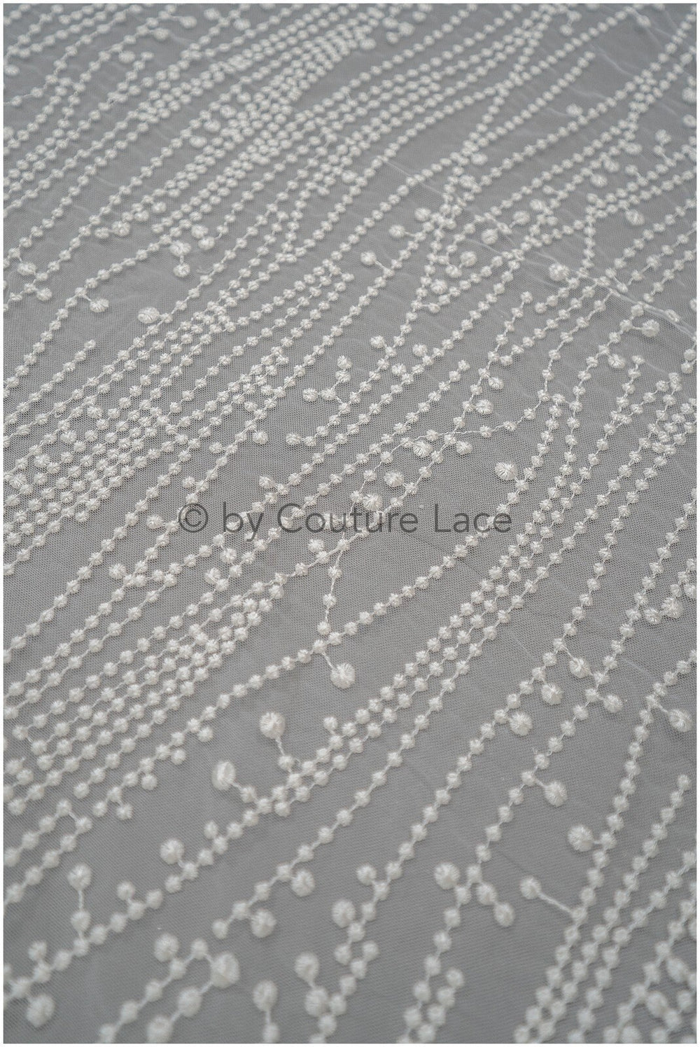 Spitzenstoff mit Linien & Punkten/ wellenförmiger Braut Spitzenstoff Off-White/ Boho Hochzeitskleid Spitze/ Braut Spitzenstoff/ Vintage Hochzeitskleid Spitze// L20-379