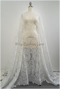 Boho lace fabric off-white/ Boho bridal lace/ Wedding dress lace/ Bridal lace fabric/ Vintage bridal lace// L20-396