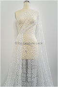 Braut Spitze Stoff mit Polka Dot/ Braut Spitze Off-White/ Braut Dot Spitze/ Brautspitze mit Punkten// L20-397