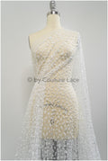 Braut Spitze Stoff mit Polka Dot/ Braut Spitze Off-White/ Braut Dot Spitze/ Brautspitze mit Punkten// L20-397