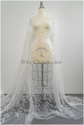 Beautiful pearl lace fabric off-white/ Couture lace fabric with pearls &amp; sequins/ Bridal lace with branches &amp; leaves// L20-399