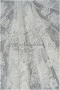 Beautiful pearl lace fabric off-white/ Couture lace fabric with pearls &amp; sequins/ Bridal lace// L20-402