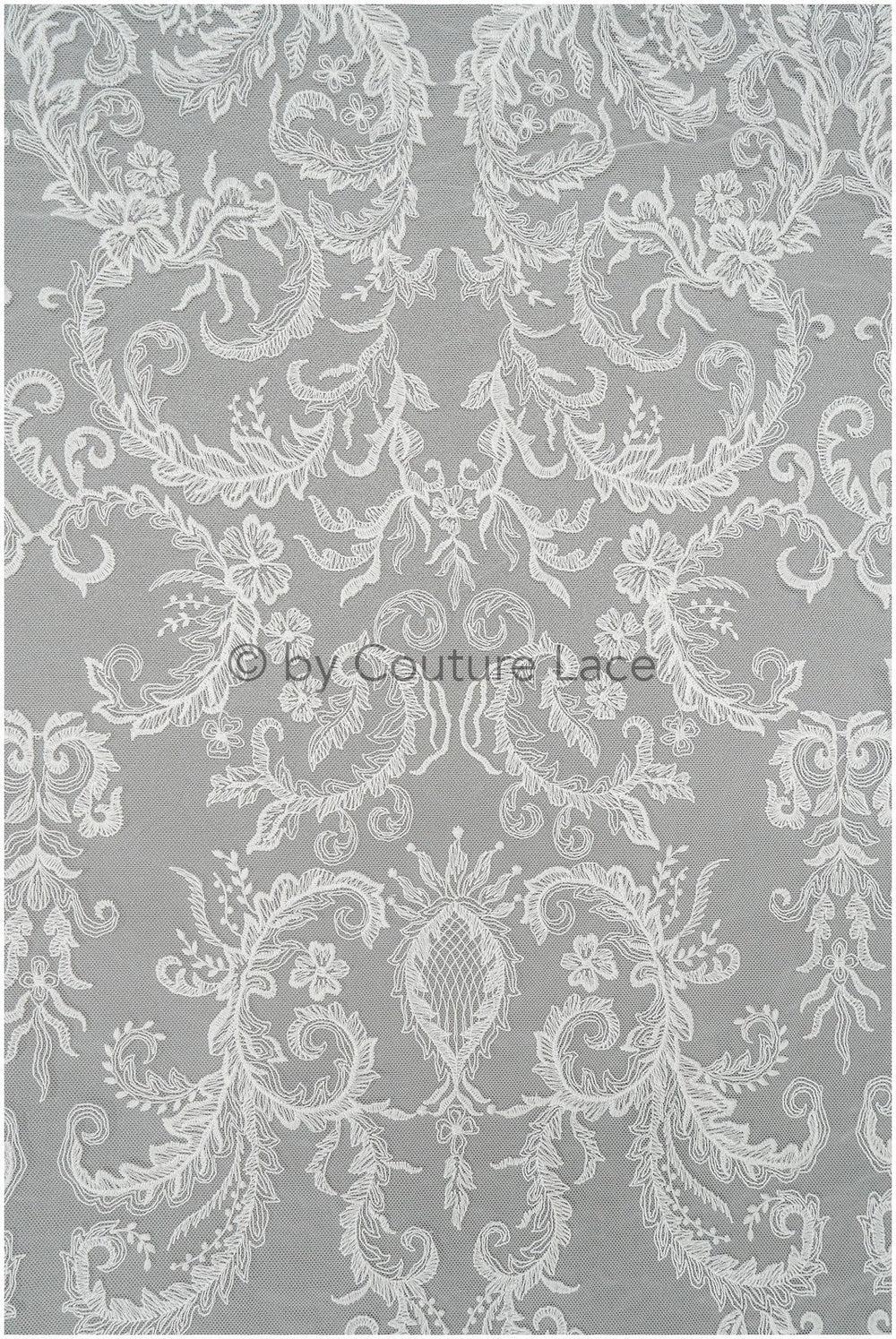 Filigree embroidered lace fabric off-white/ bridal lace/ boho bridal lace/ vintage bridal lace/ floral lace fabric// L20-404