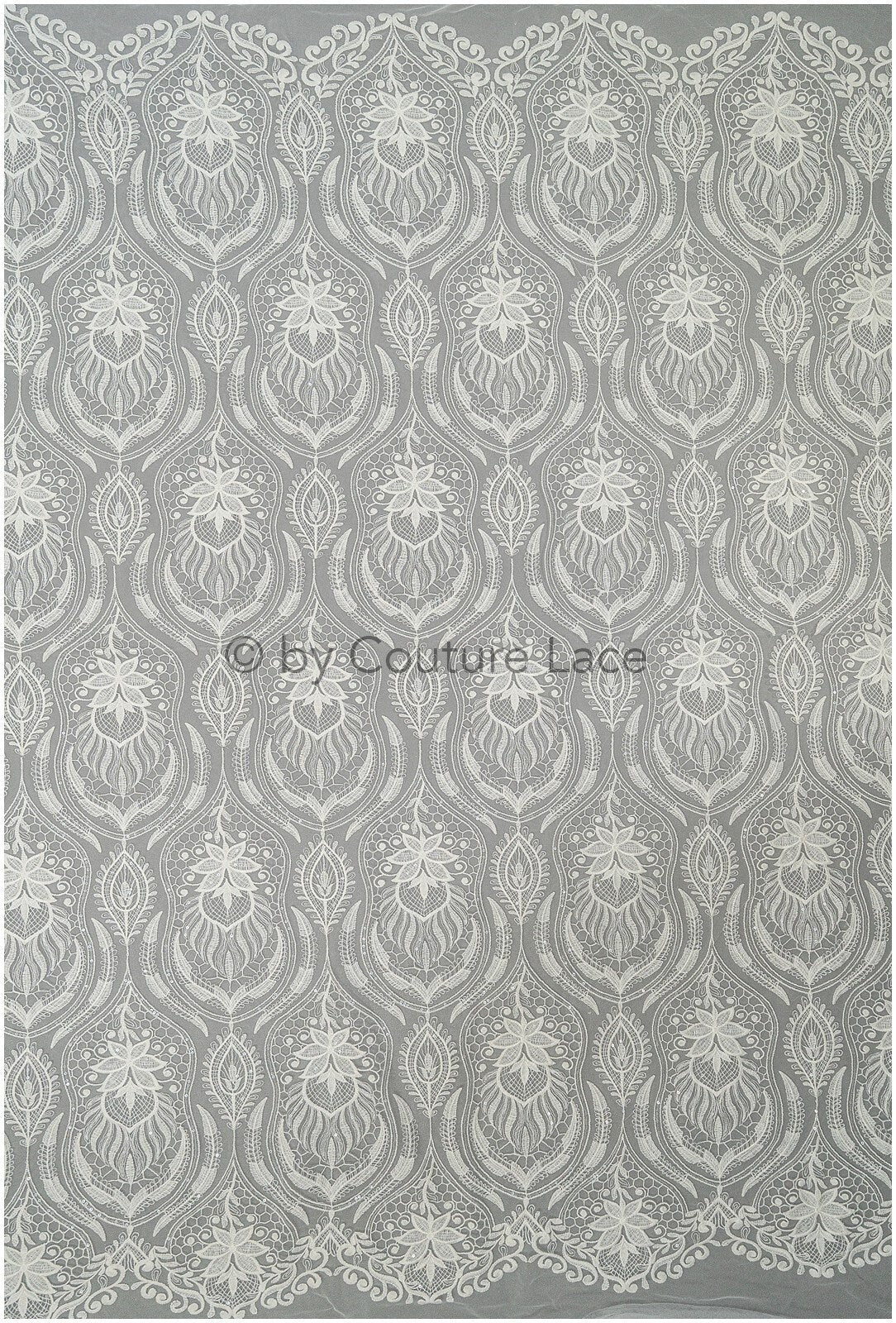Boho peacock lace fabric off-white/ bridal lace fabric with sequins/ boho bridal lace/ vintage bridal lace/ floral lace// L20-405