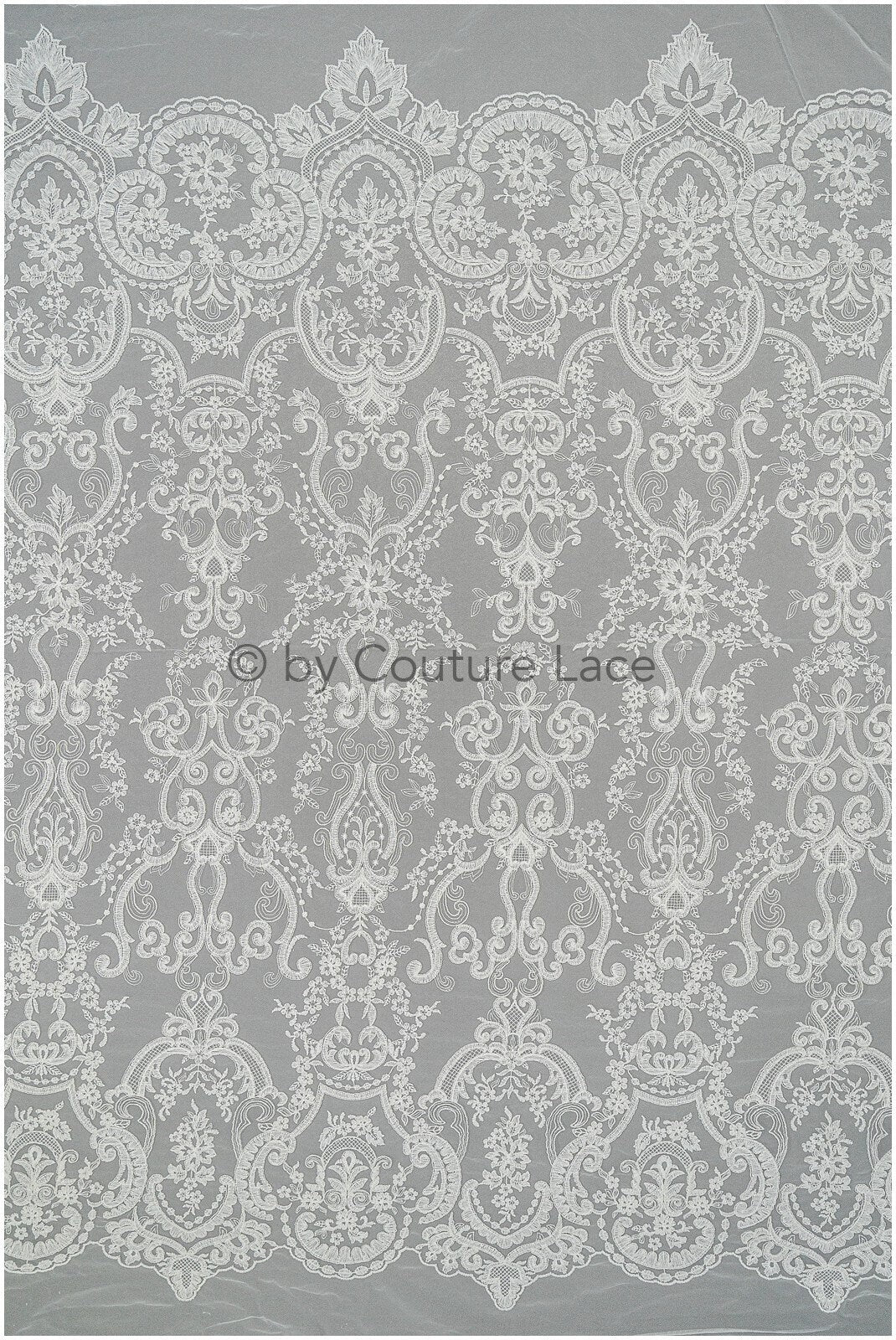 Filigree embroidered lace fabric, cotton bridal lace, boho bridal lace, vintage bridal lace, floral cotton lace fabric// L20-042N