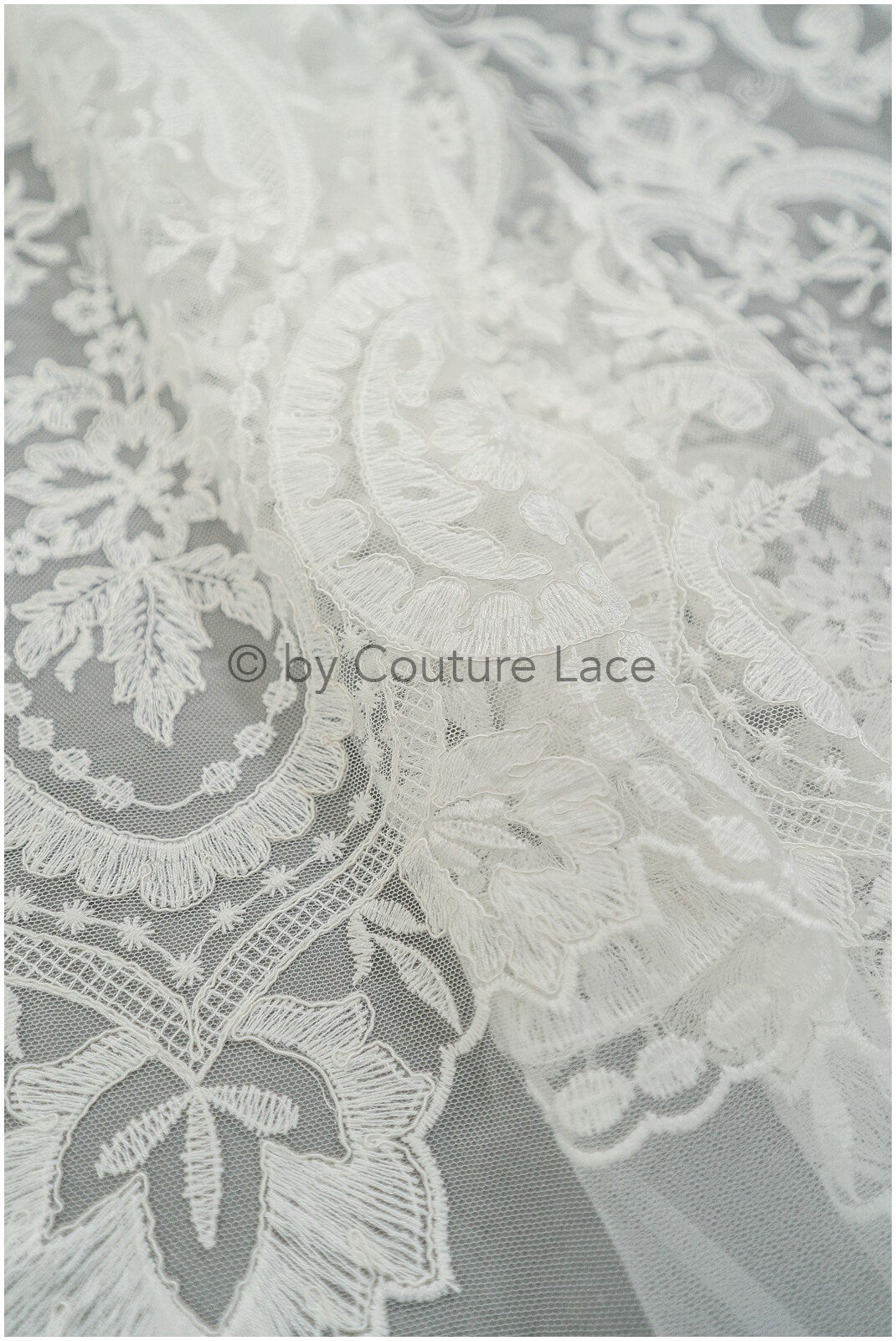 Filigree embroidered lace fabric, cotton bridal lace, boho bridal lace, vintage bridal lace, floral cotton lace fabric// L20-042N