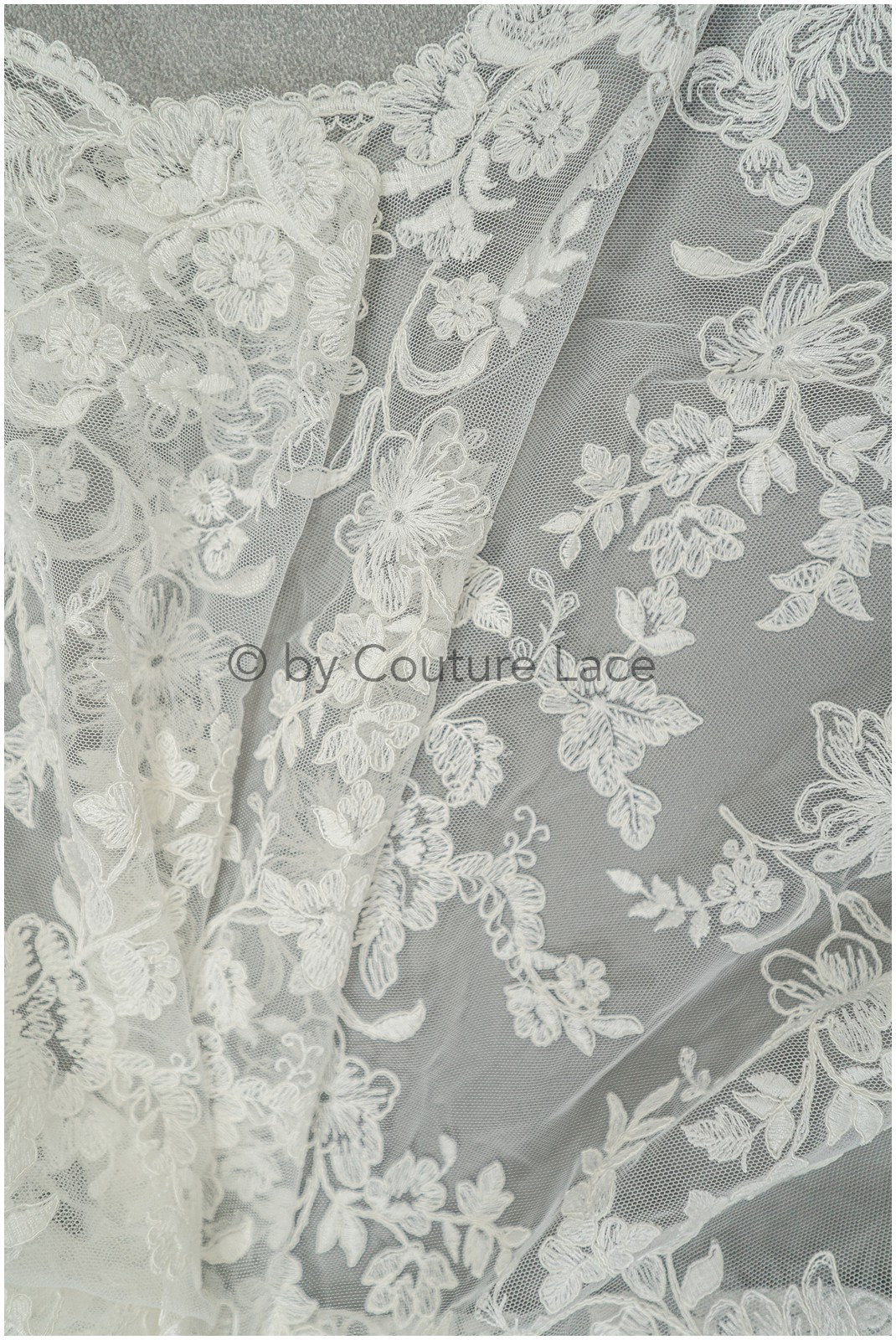 Romantischer Braut Spitzenstoff Off-White/ Braut Spitzenstoff/ Blumenspitze für Brautkleider/ Brautspitze// L20-007NC