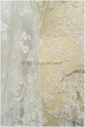 Romantischer Braut Spitzenstoff Off-White/ Braut Spitzenstoff/ Blumenspitze für Brautkleider/ Brautspitze// L20-007NC