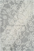 Romantischer Braut Spitzenstoff Off-White/ Blumen Spitzenstoff/ Blumenspitze/ Brautspitze Stoff// L20-070C