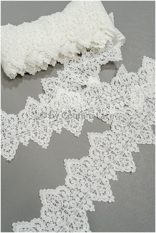 Boho crochet lace trim/ lace border/ bridal lace/ lace border for veil// T21-137