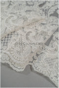 Bridal lace trim/ off-white embroidered lace trim/ elegant lace embroidery// T21-142
