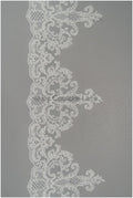 Bridal lace trim/ off-white embroidered lace trim/ elegant lace embroidery// T21-142