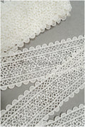 Crochet lace trim off-white/ floral guipure lace trim/ bridal veil lace trim// T21-135