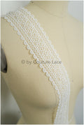 Crochet lace trim off-white/ floral guipure lace trim/ bridal veil lace trim// T21-135
