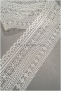 Beautiful crocheted lace trim/ off-white guipure lace/ crocheted bridal lace/ guipure lace trim// T21-133