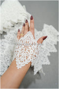 Boho crochet lace trim/ lace border/ bridal lace/ lace border for veil// T21-137