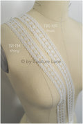 4yds crochet lace with floral pattern/ floral lace trim off-white/ bridal lace// T21-134