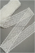 Crochet lace trim off-white/ floral guipure lace trim/ bridal veil lace trim// T21-135
