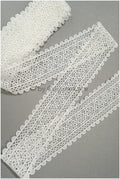 Crochet lace trim off-white/ floral guipure lace trim/ bridal veil lace trim// T21-135