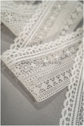 Beautiful crocheted lace trim/ off-white guipure lace/ crocheted bridal lace/ guipure lace trim// T21-133