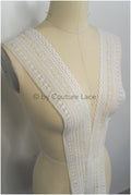 Beautiful crocheted lace trim/ off-white guipure lace/ crocheted bridal lace/ guipure lace trim// T21-133