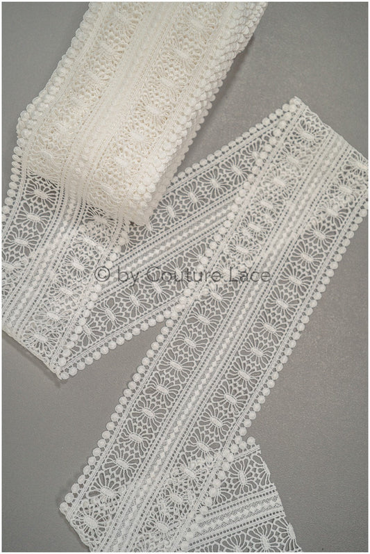 Crochet lace trim/ Guipure lace trim/ Bridal lace trim/ Boho wedding dress lace trim// T21-132
