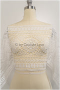Beautiful crocheted lace border/ Guipure lace border off-white/ crocheted lace/ bridal lace border// T21-126