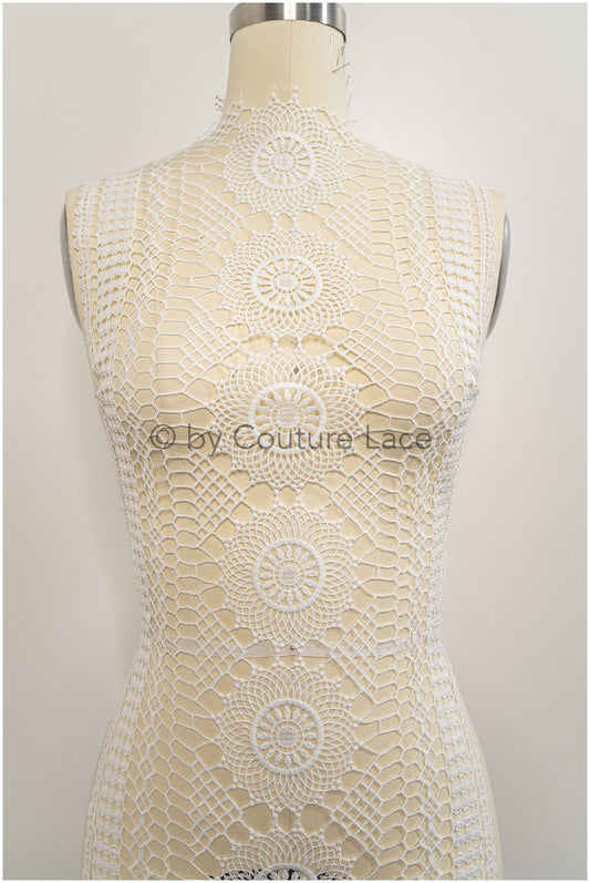 Beautiful crocheted lace border/ Guipure lace border off-white/ crocheted lace/ bridal lace border// T21-126
