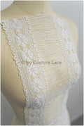 Guipure lace trim/ Off-white lace trim with fringes/ Bridal crocheted lace trim// T21-141