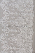 Perlen Spitzenstoff Off-White/ Couture Spitzenstoff mit Perlen/ Braut Spitzenstoff/ Perlen Pailletten Spitze// L19-221