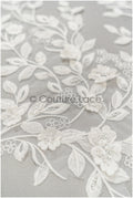 Pearl appliques 3D flowers, bridal flower patch, lace applique, wedding dress lace applique, bridal 3D flower patch // A21-094