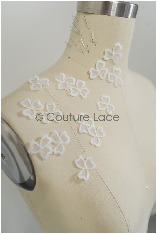 20pcs. 3D flowers for sewing/ 3D flower lace applique/ wedding dress lace applique/ bridal lace// A21-061A