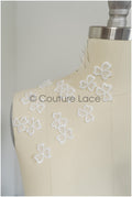 20pcs. 3D flowers for sewing/ 3D flower lace applique/ wedding dress lace applique/ bridal lace// A21-061A