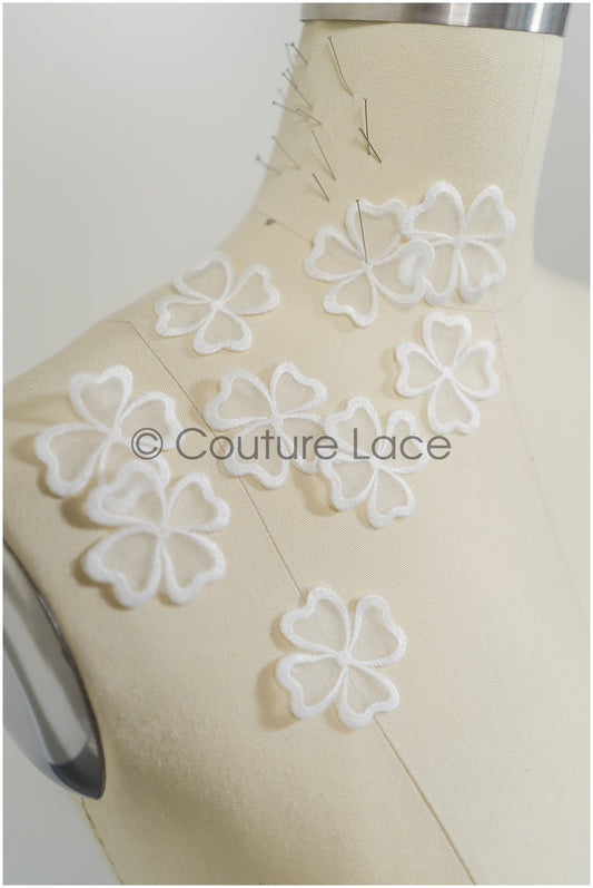 20pcs. 3D lace flowers for sewing on/ 3D flower lace applique/ wedding dress lace applique/ bridal lace// A21-061B