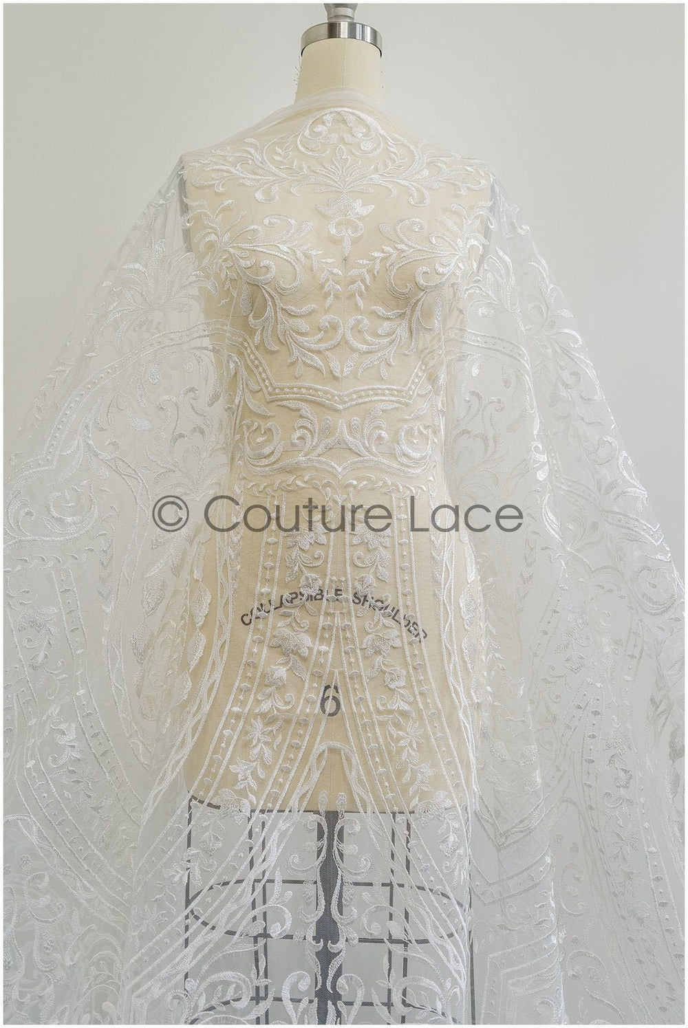 Orientalischer Spitzenstoff Off-White/ Hochzeitsspitze/ Braut Spitze/ Couture Spitze/ Brautkleid Hochzeitskleid Stoff// L21-050RY